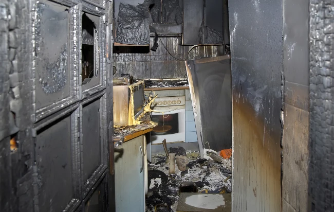 Kitchen fire damage